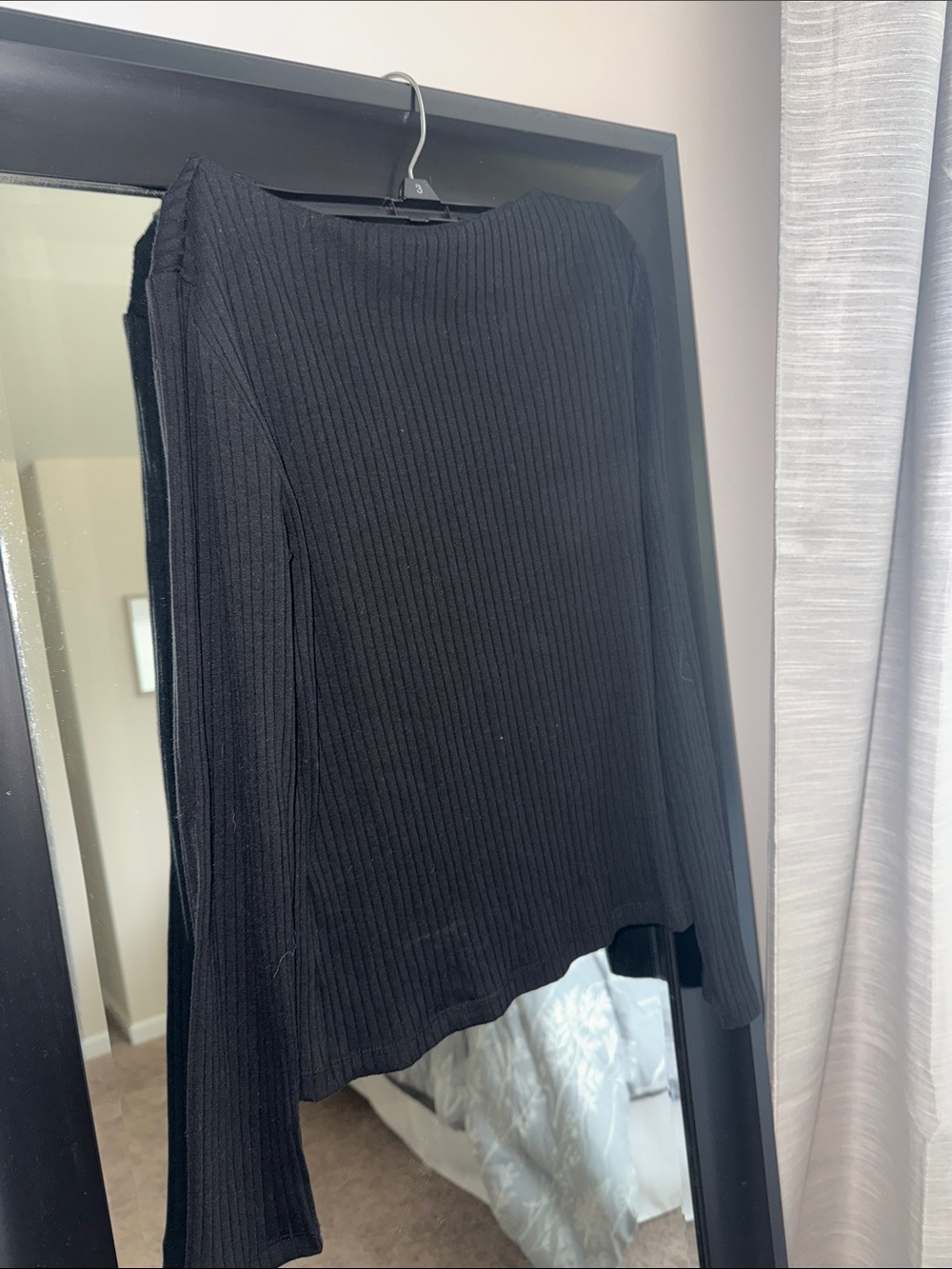 a new day Black Ribbed Scoop-Neck Sweater